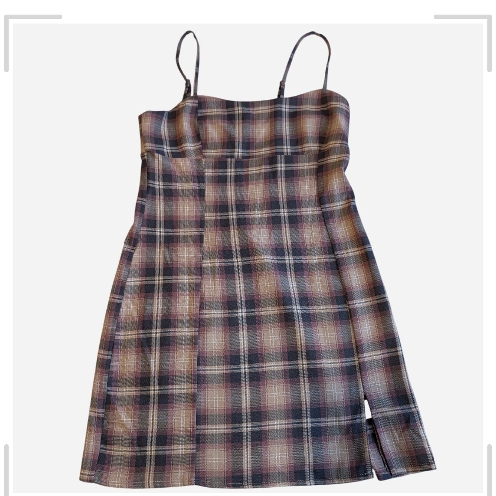 Pre-owned Aeropostale Plaid Casual Dress - Black and Brown